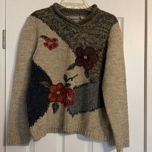 Floral Vintage Knit Sweater